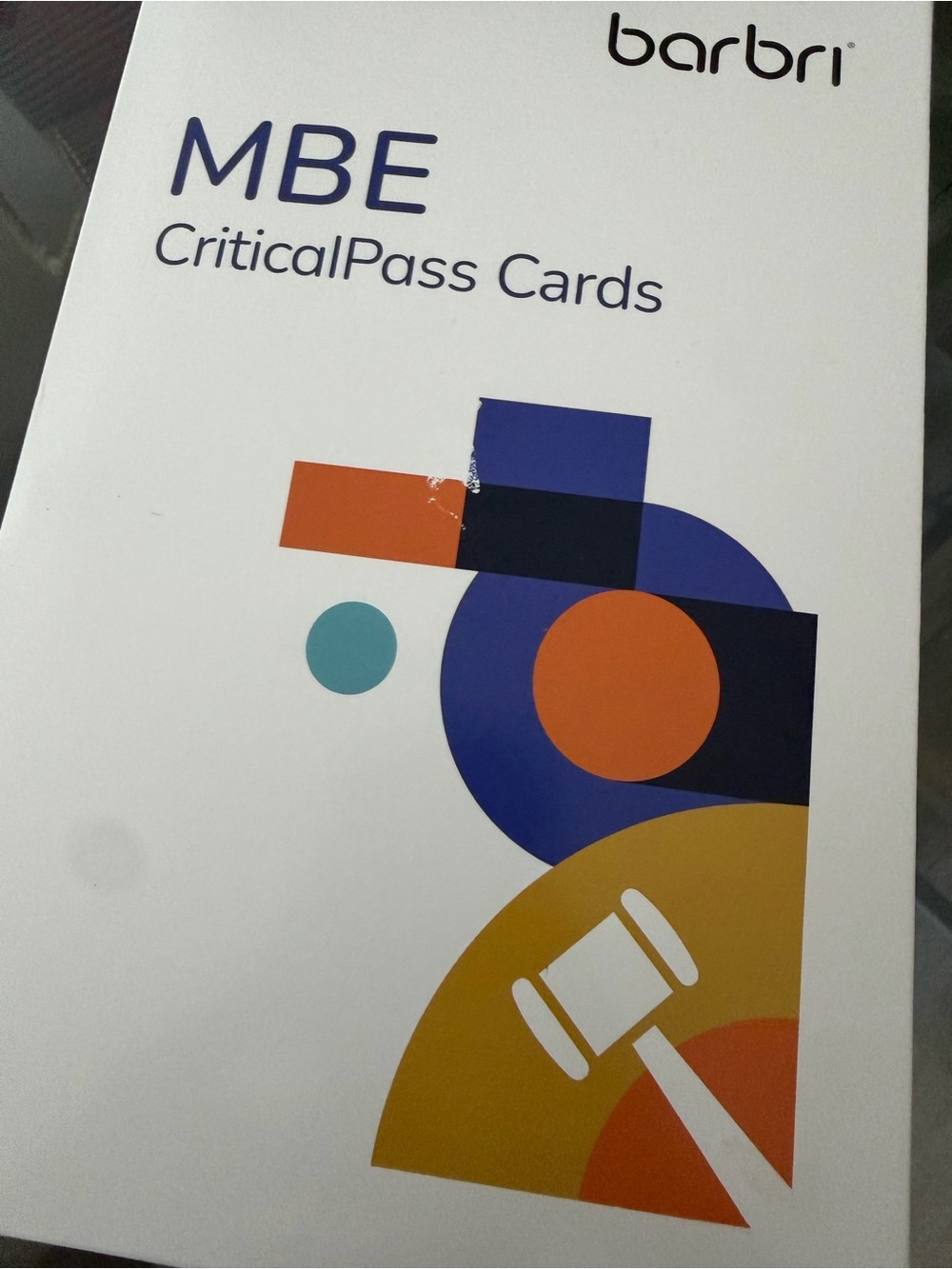 barbri MBE CriticalPass Cards - White with Blue & Orange Graphic